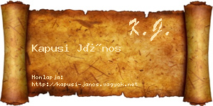 Kapusi János névjegykártya