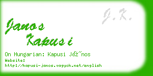 janos kapusi business card